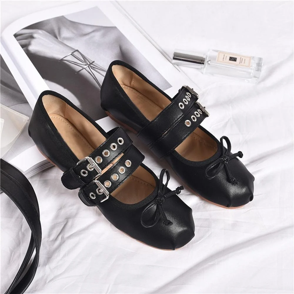 Aurelia Buckle Strap Ballet Flats - 5 Styles - Glova