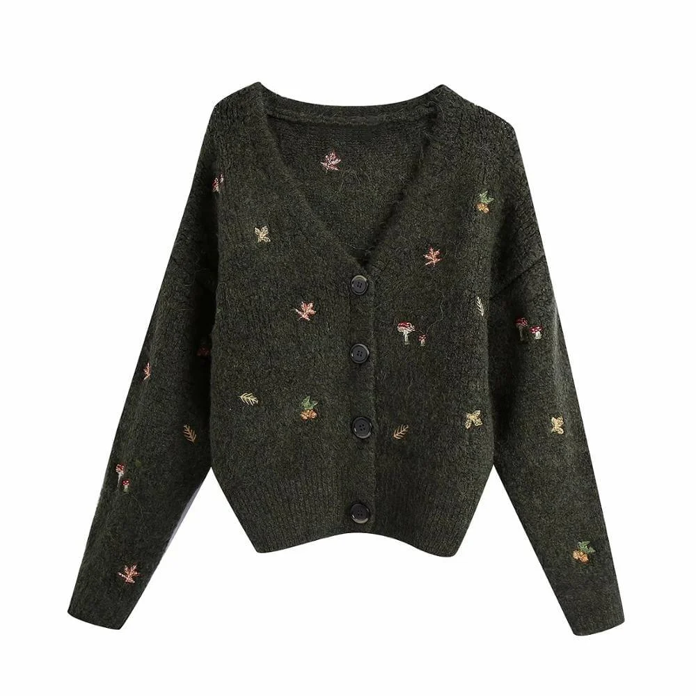 Autumn Forest Fuzzy Knit Cardigan - Glova