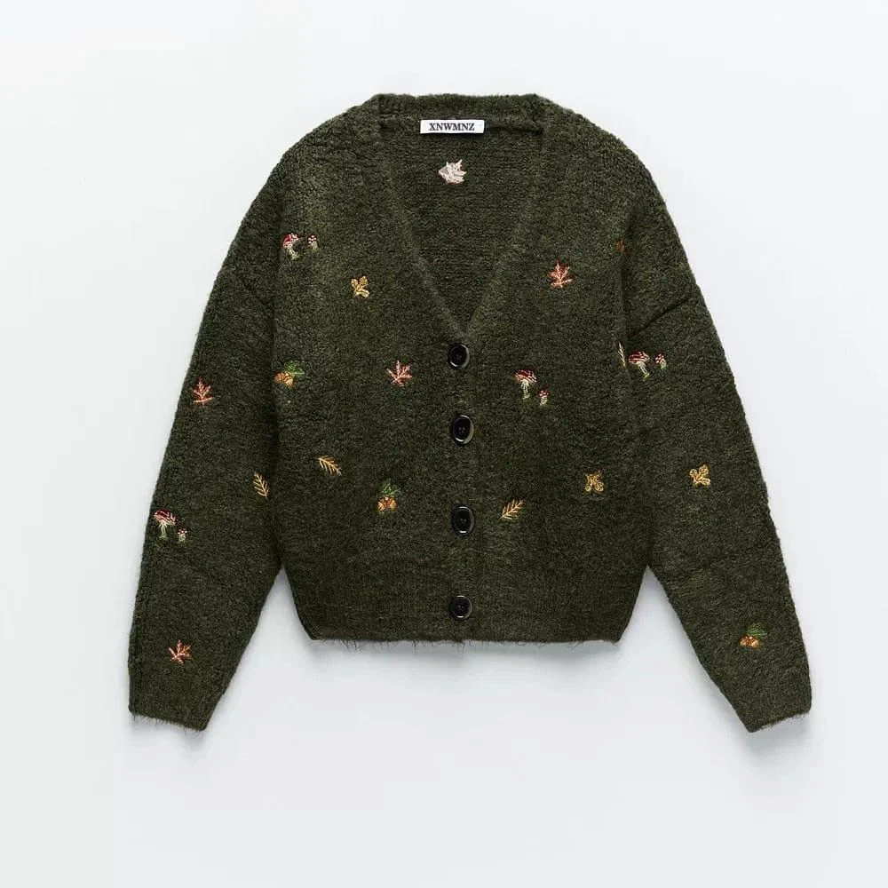 Autumn Forest Fuzzy Knit Cardigan - Glova