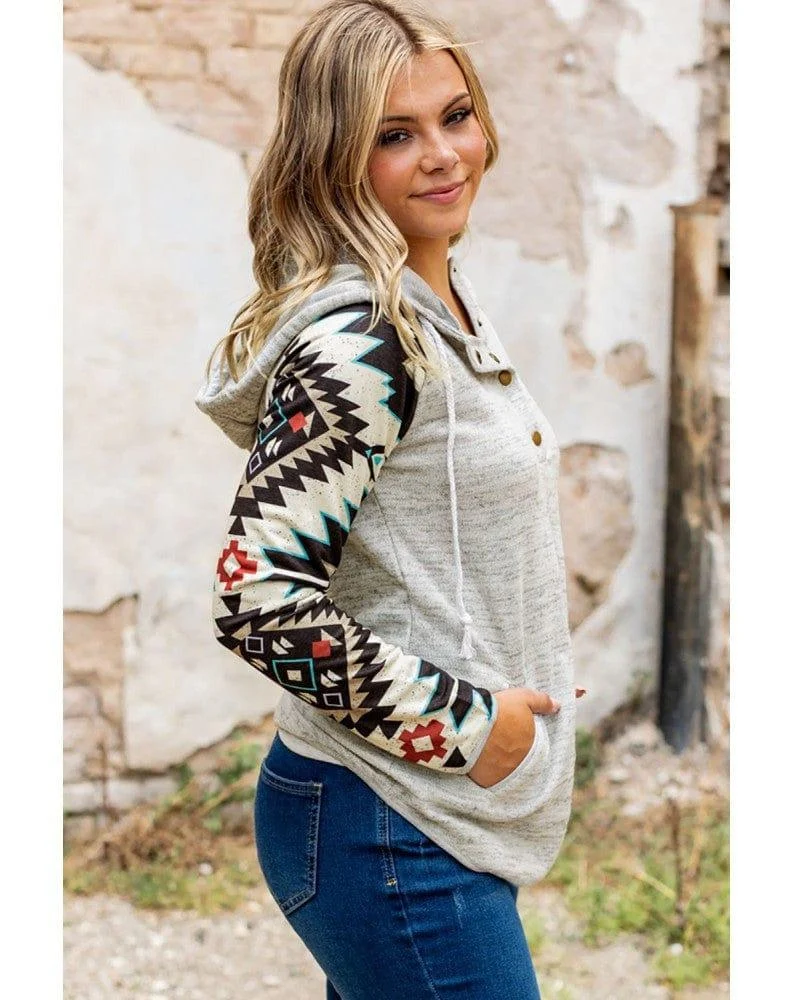 Aztec Drawstring Hoodie - Glova