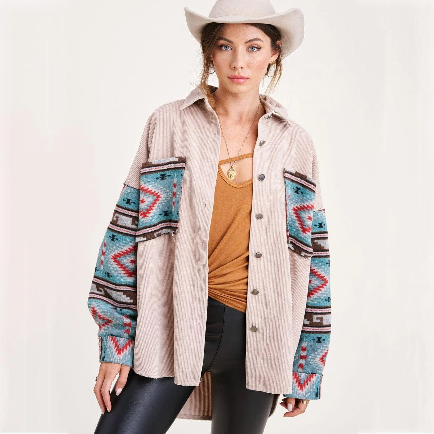 Aztec Print Corduroy Jacket - Glova