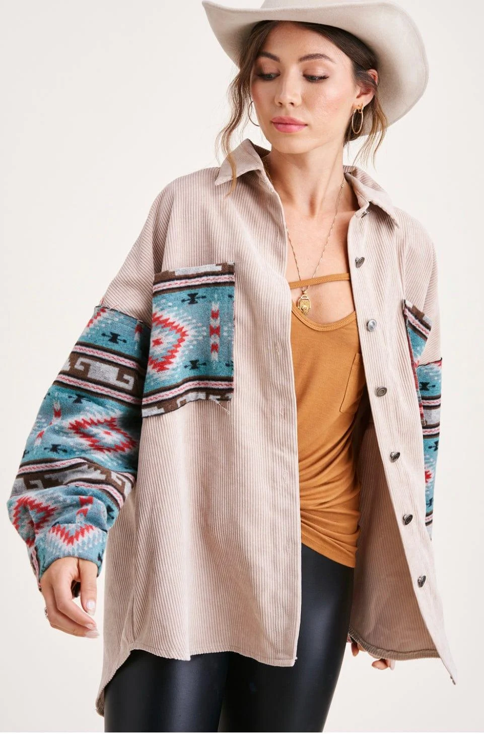 Aztec Print Corduroy Jacket - Glova