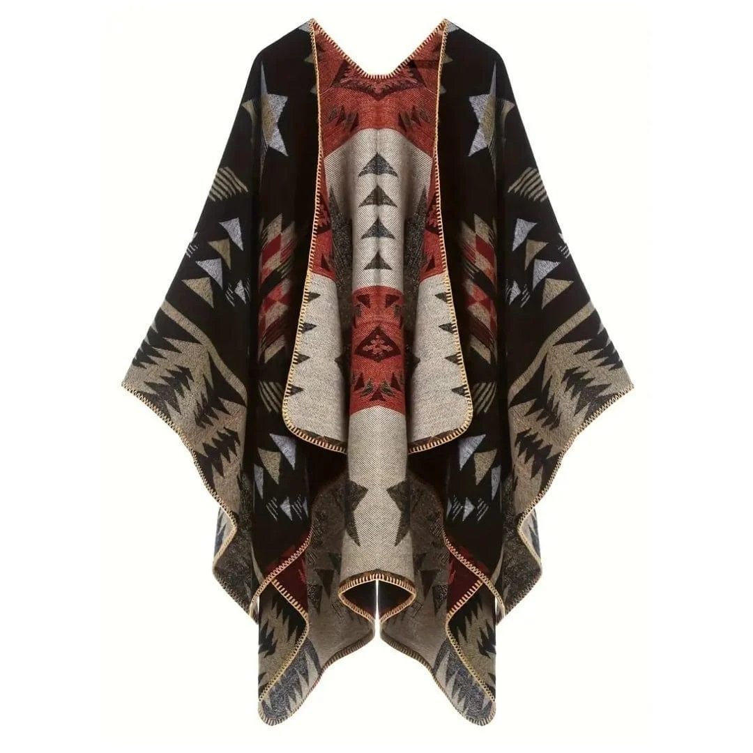 Aztec Print Poncho - Glova