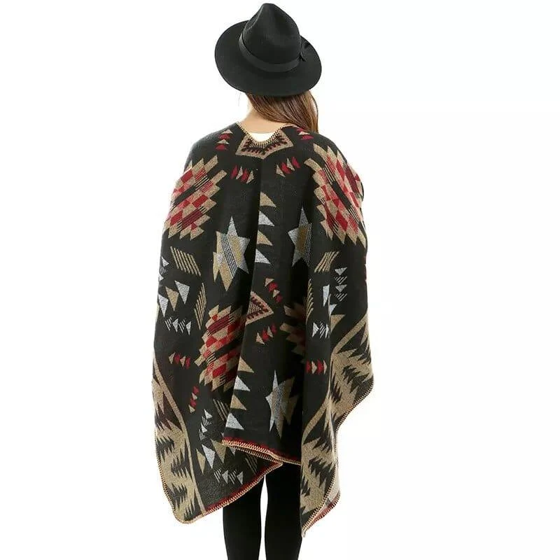 Aztec Print Poncho - Glova