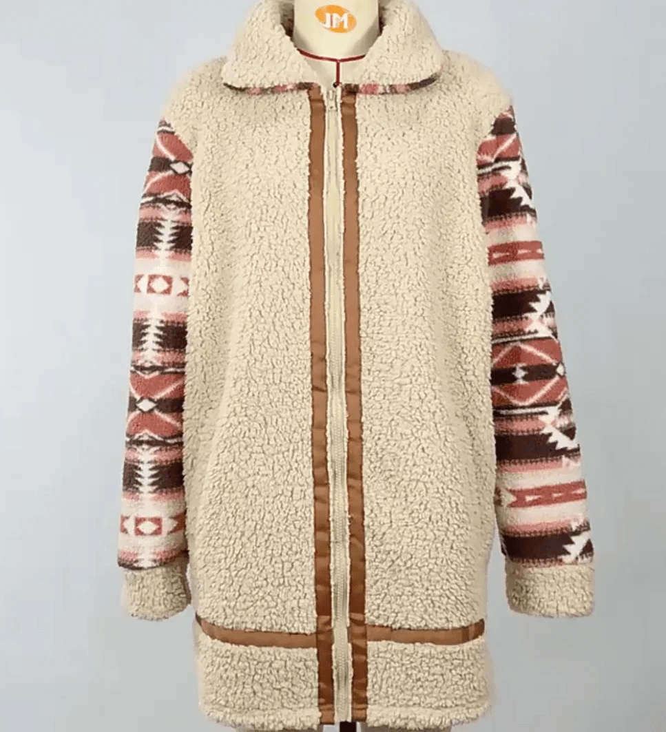 Aztec Print Teddy Coat - Glova