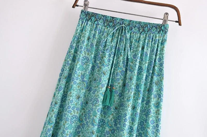 Azure Boho Maxi Skirt - Glova