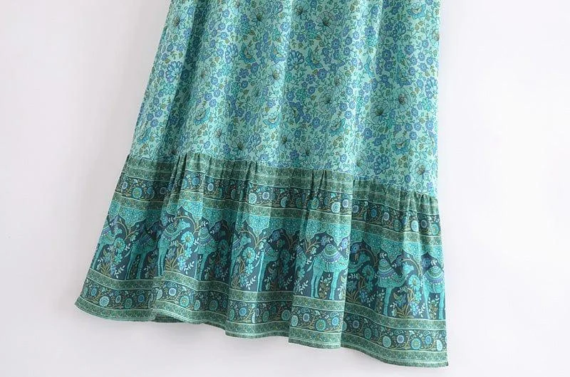 Azure Boho Maxi Skirt - Glova