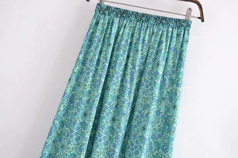 Azure Boho Maxi Skirt - Glova