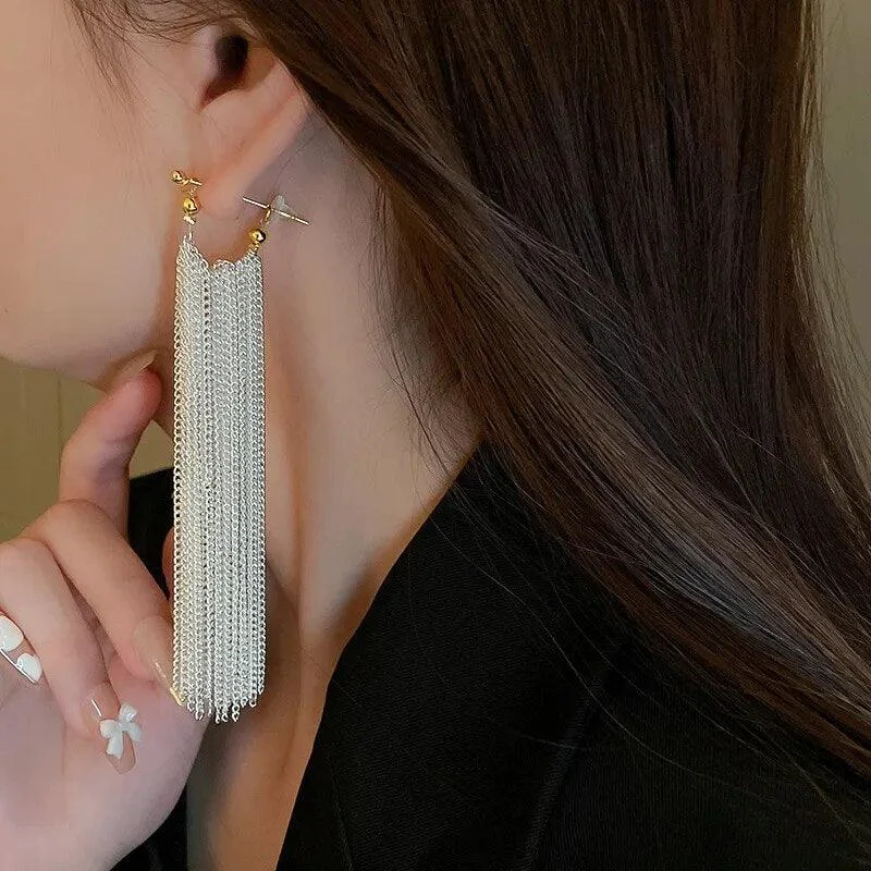 Bar and Tassel Drop Earrings - Glova