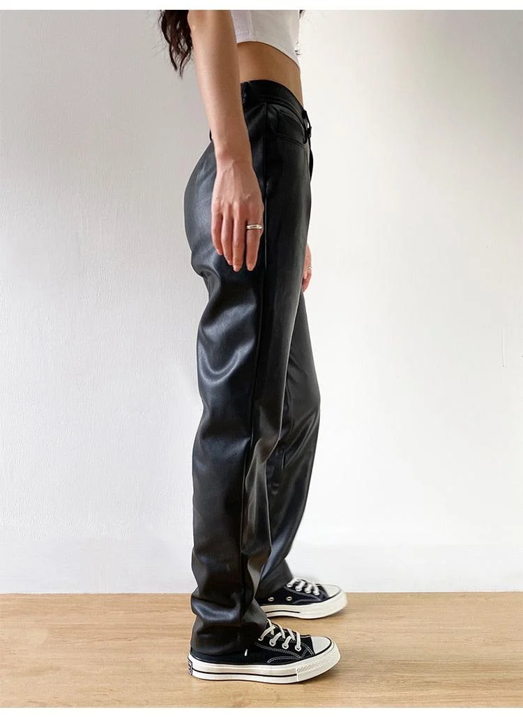 Basic Faux Leather Pants - Black or Brown - Glova