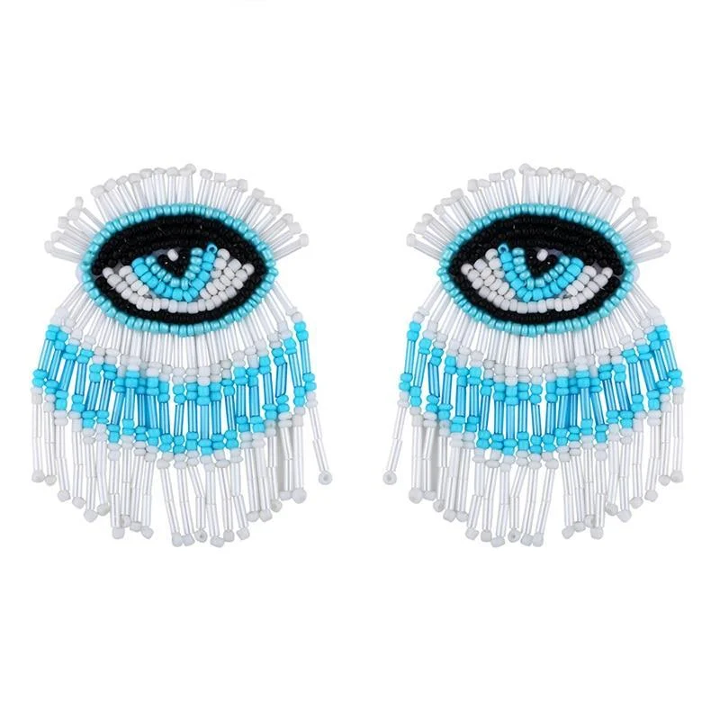 Beaded Evil Eye Earrings - Glova