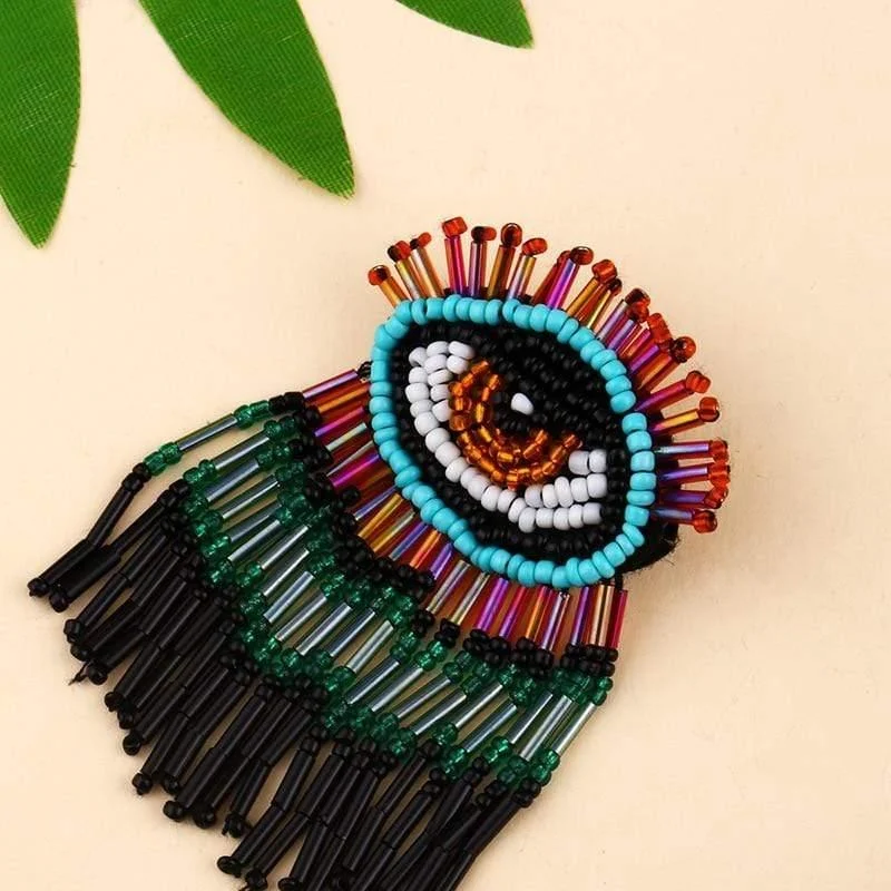 Beaded Evil Eye Earrings - Glova