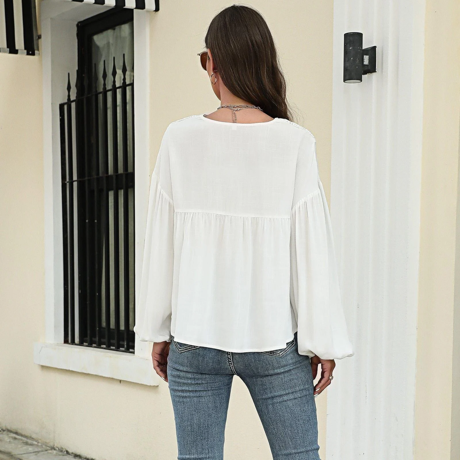 Bela Boho Blouse in Ivory - Glova