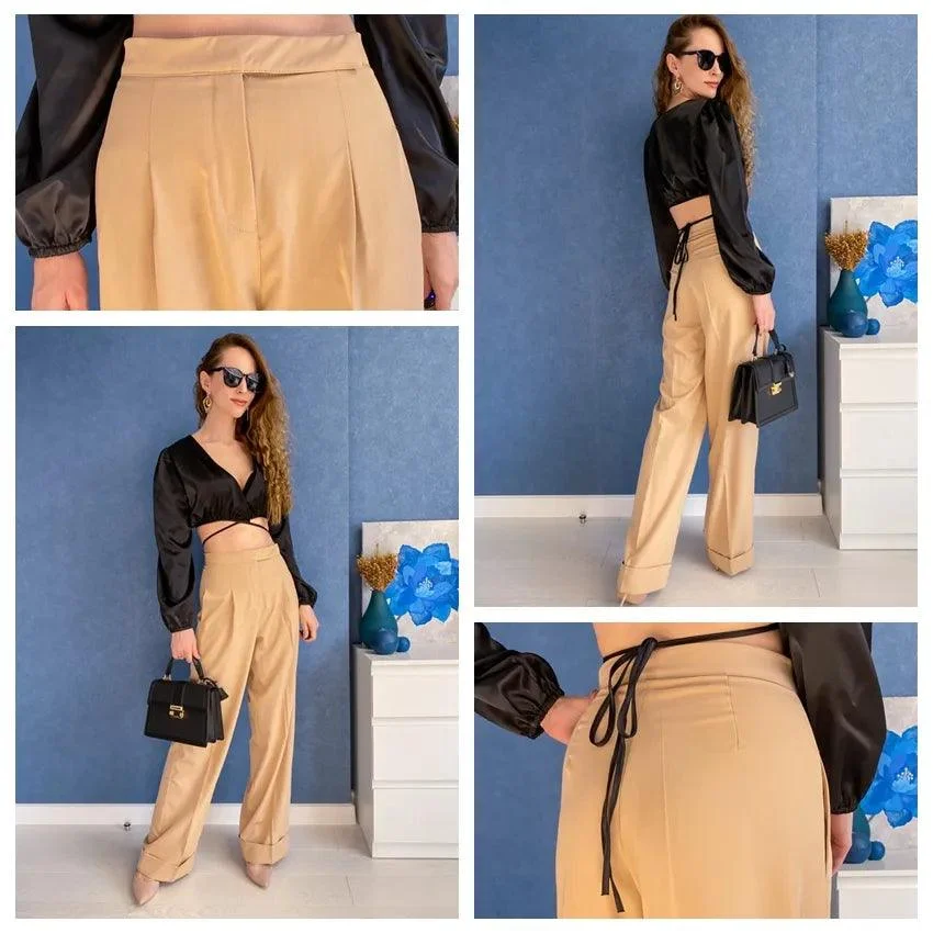 Belinda Pleated Wide Leg Pants - Glova