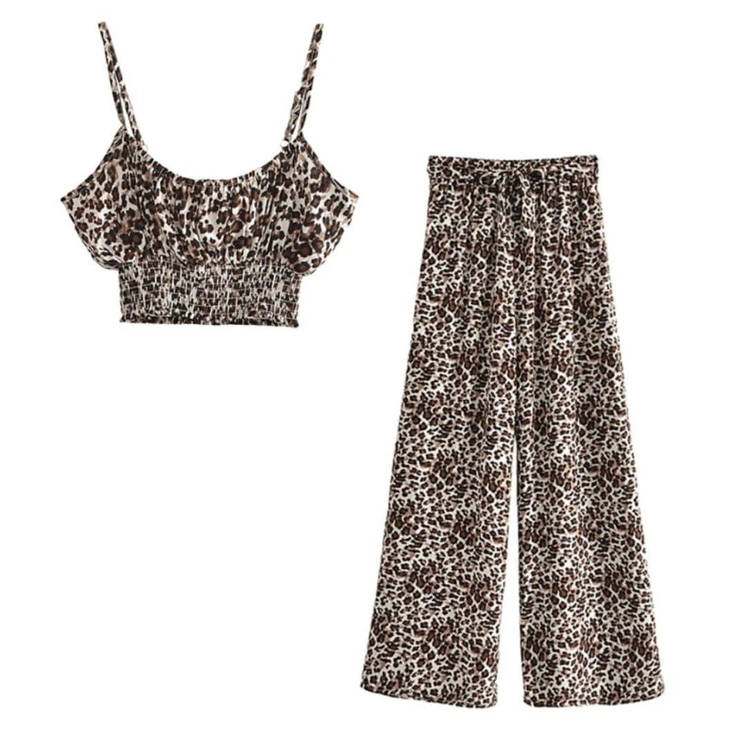 Bess Leopard Two Piece Set - Glova