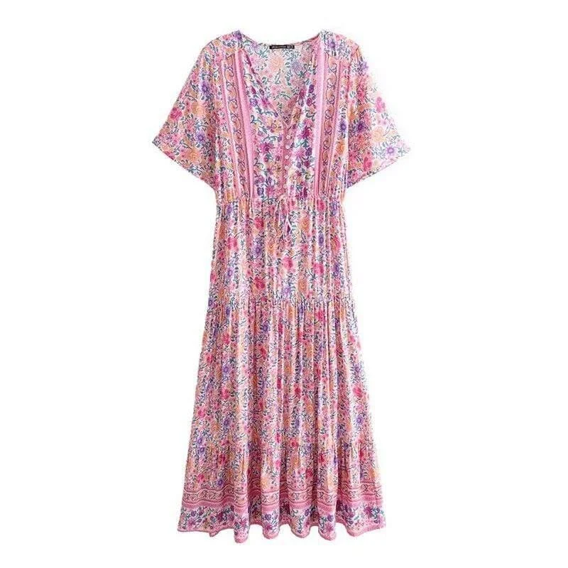 Bette Pink Maxi Dress - Glova