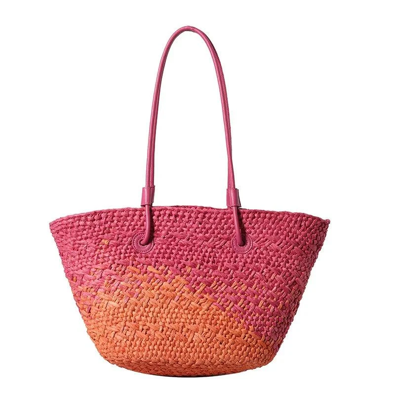 Big Straw Underarm Bags Weave Tote Beach Bag - Glova