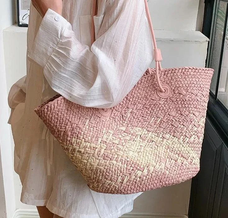 Big Straw Underarm Bags Weave Tote Beach Bag - Glova