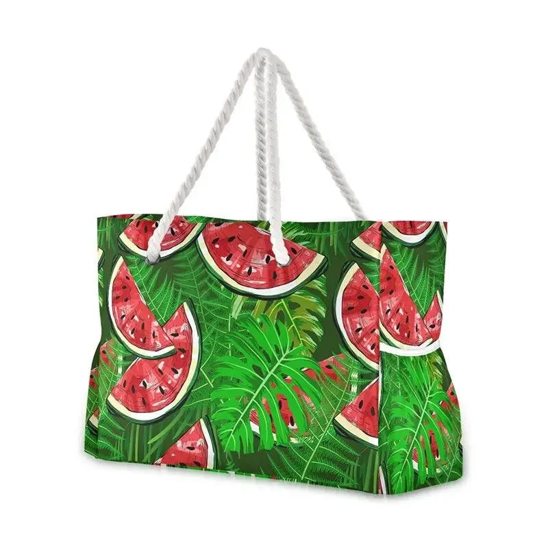 Big Tote Bags Palm Monstera Leaves Printed - Glova