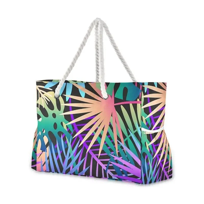 Big Tote Bags Palm Monstera Leaves Printed - Glova