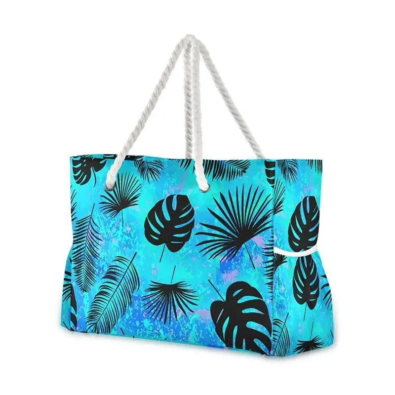 Big Tote Bags Palm Monstera Leaves Printed - Glova