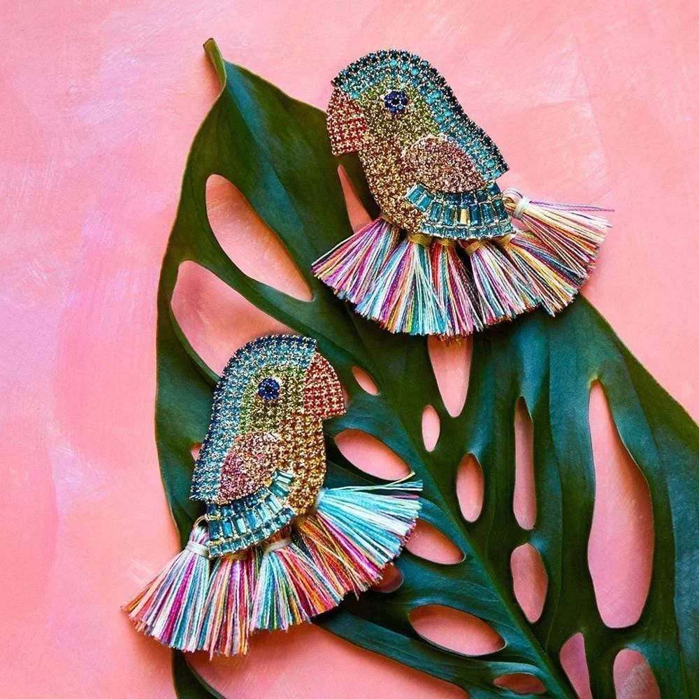 Bird & Tassel Earrings - Glova