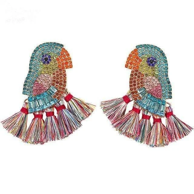 Bird & Tassel Earrings - Glova