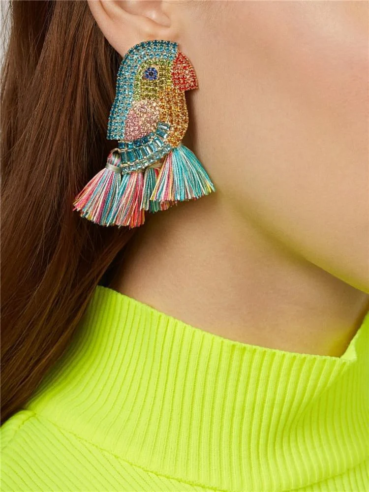 Bird & Tassel Earrings - Glova