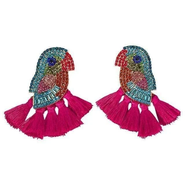 Bird & Tassel Earrings - Glova