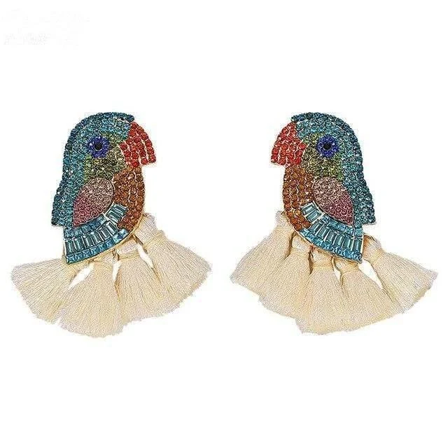 Bird & Tassel Earrings - Glova