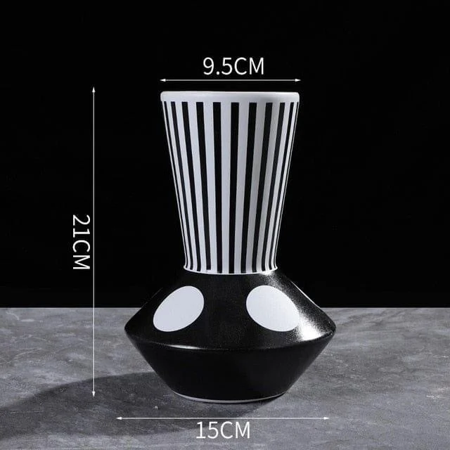 Black And White Irregular Vase - Glova