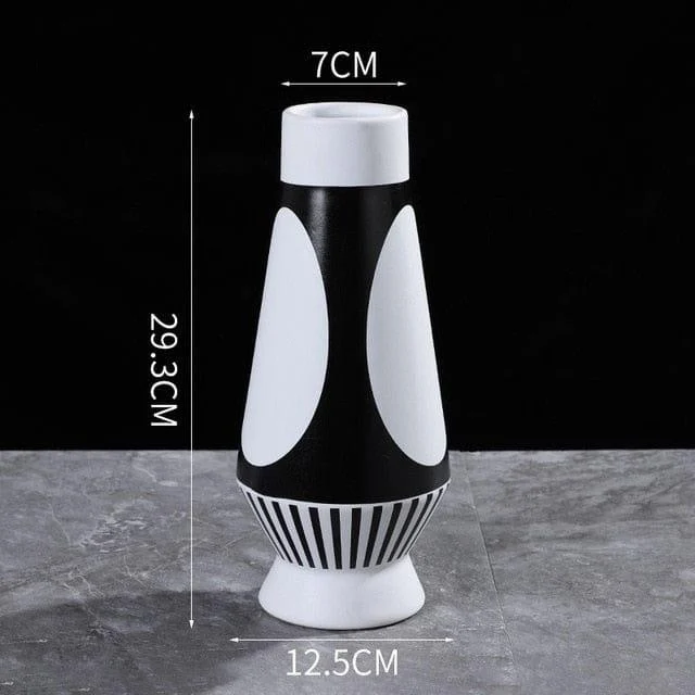 Black And White Irregular Vase - Glova