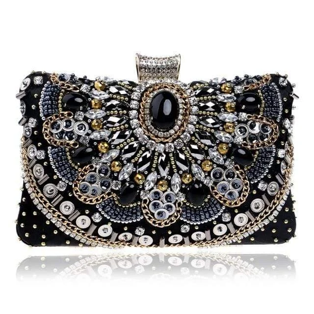 Black Beaded Clutch - Glova