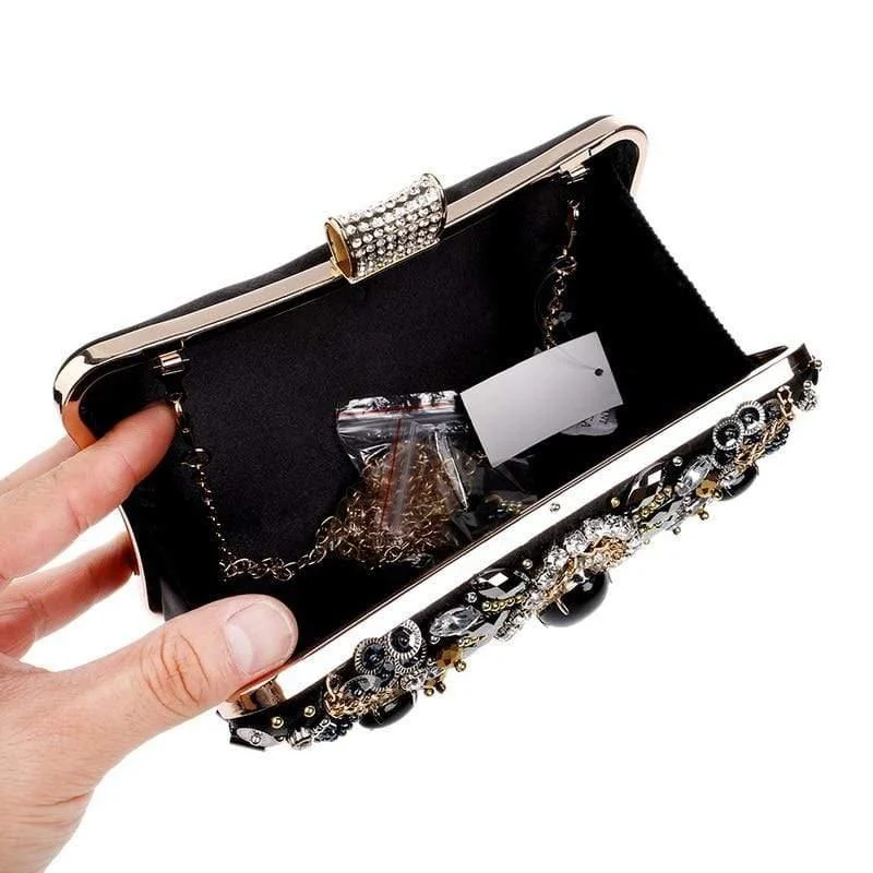 Black Beaded Clutch - Glova