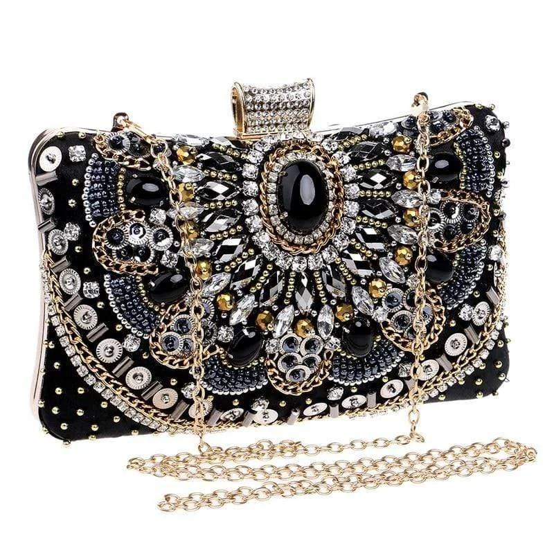 Black Beaded Clutch - Glova