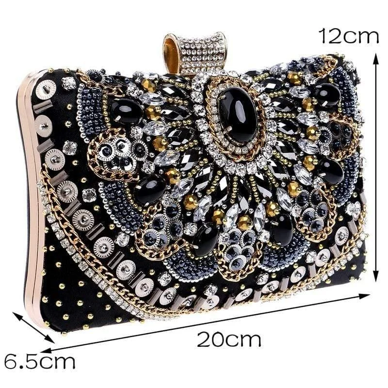 Black Beaded Clutch - Glova