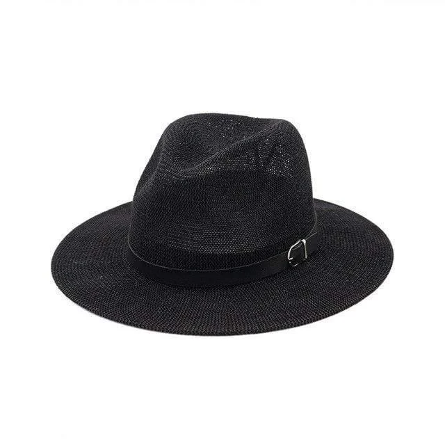 Black Belted Panama Hat - Glova