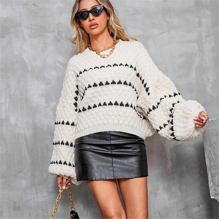 Black Heart Knit Sweater - Glova