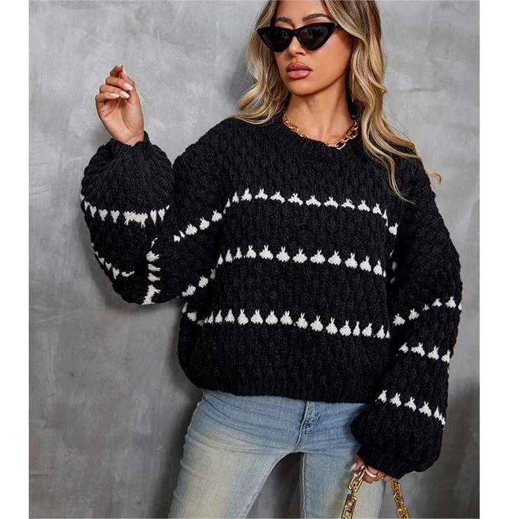 Black Heart Knit Sweater - Glova