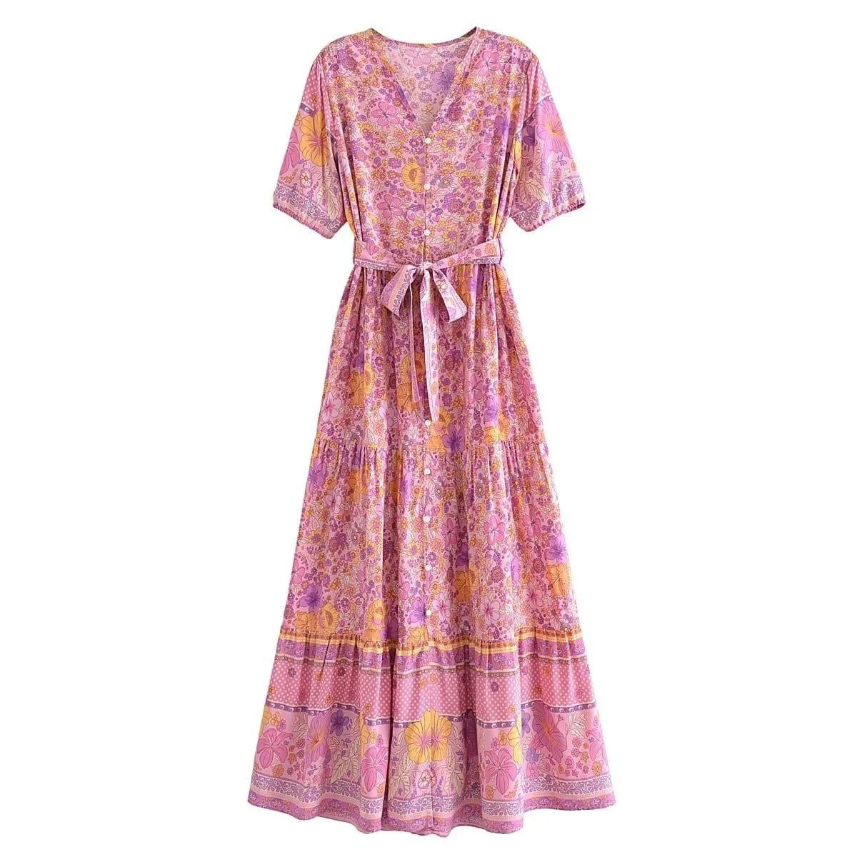 Blossom Bliss Maxi Dress in Pink - Glova