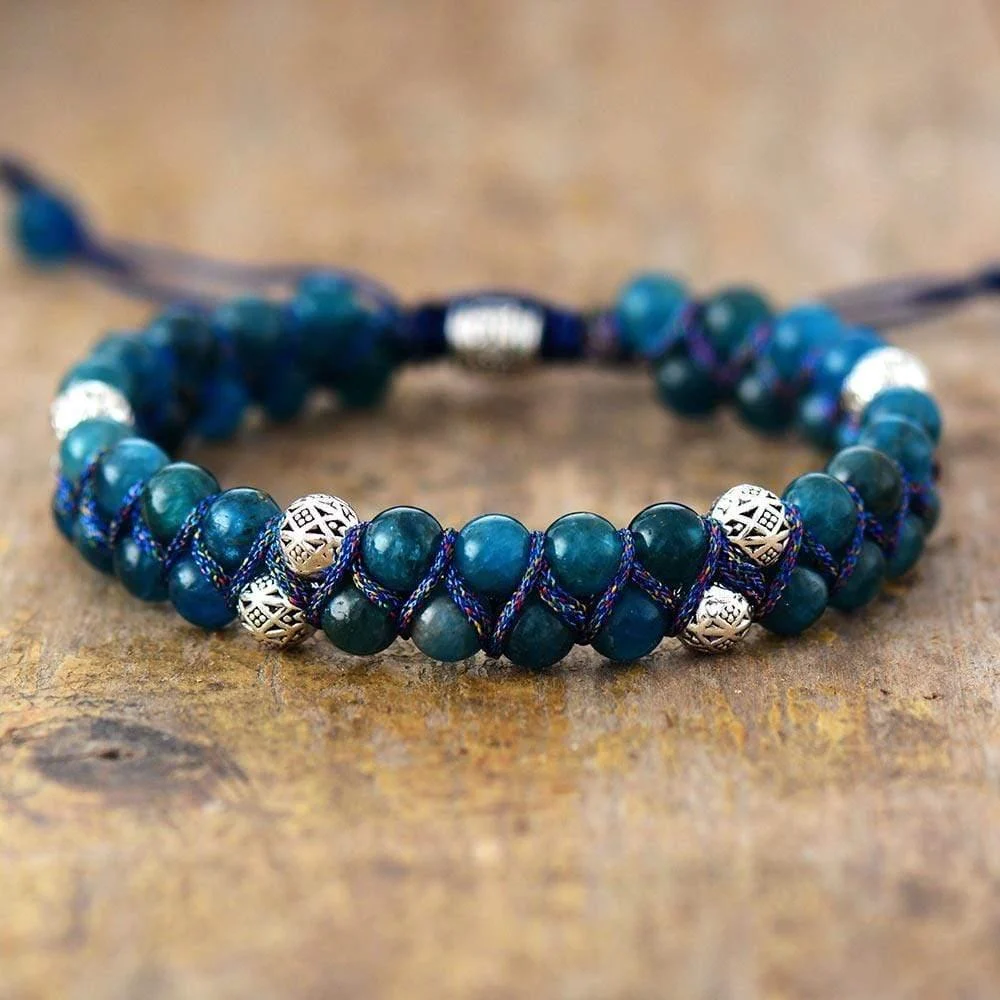 Blue Apatite Braided Bracelet - Glova