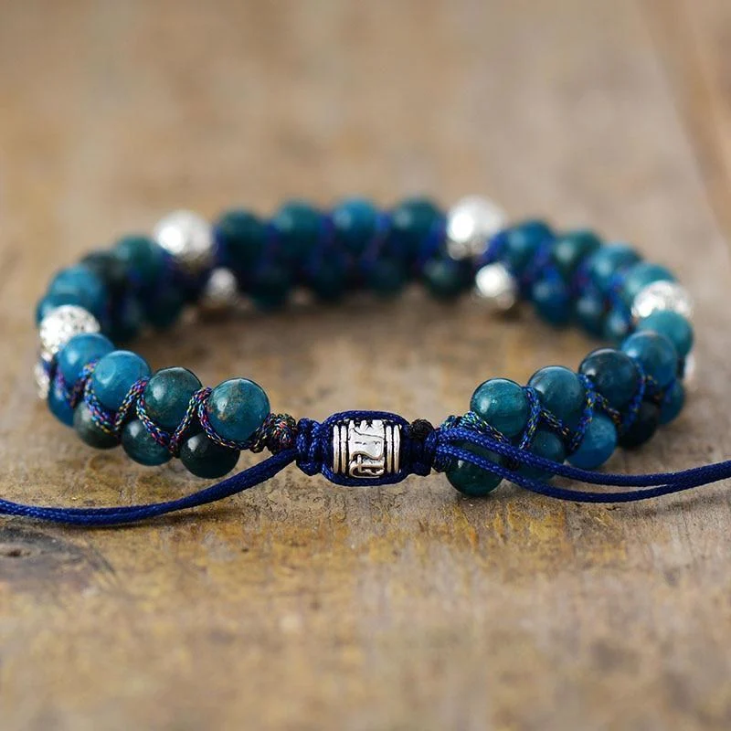 Blue Apatite Braided Bracelet - Glova