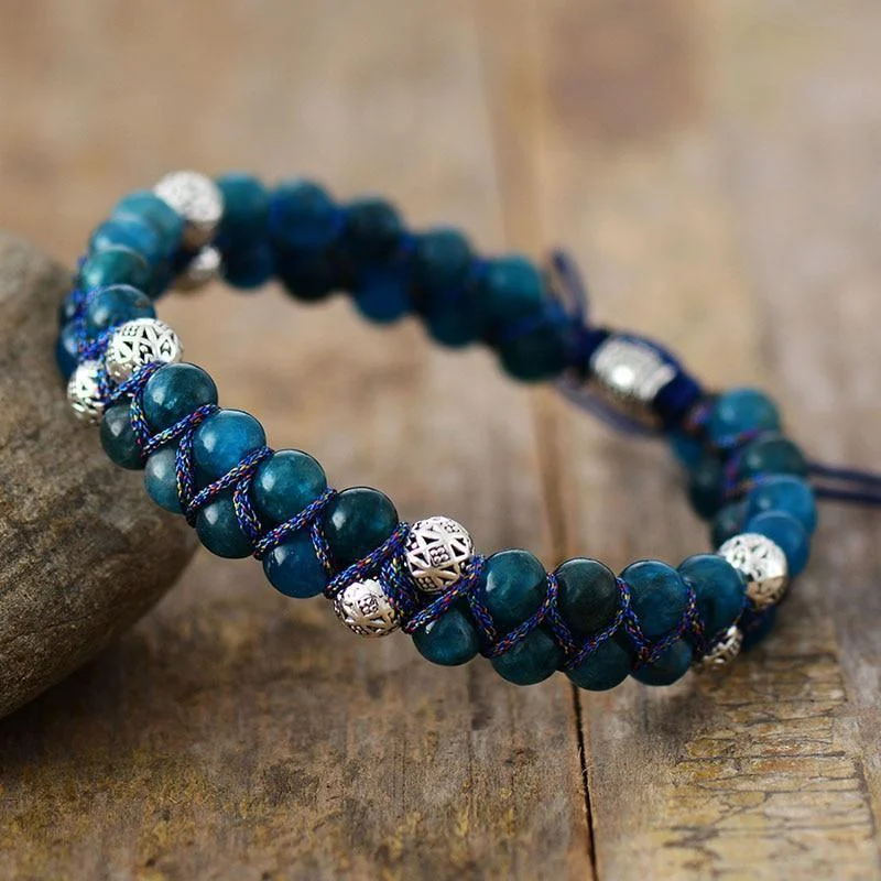 Blue Apatite Braided Bracelet - Glova