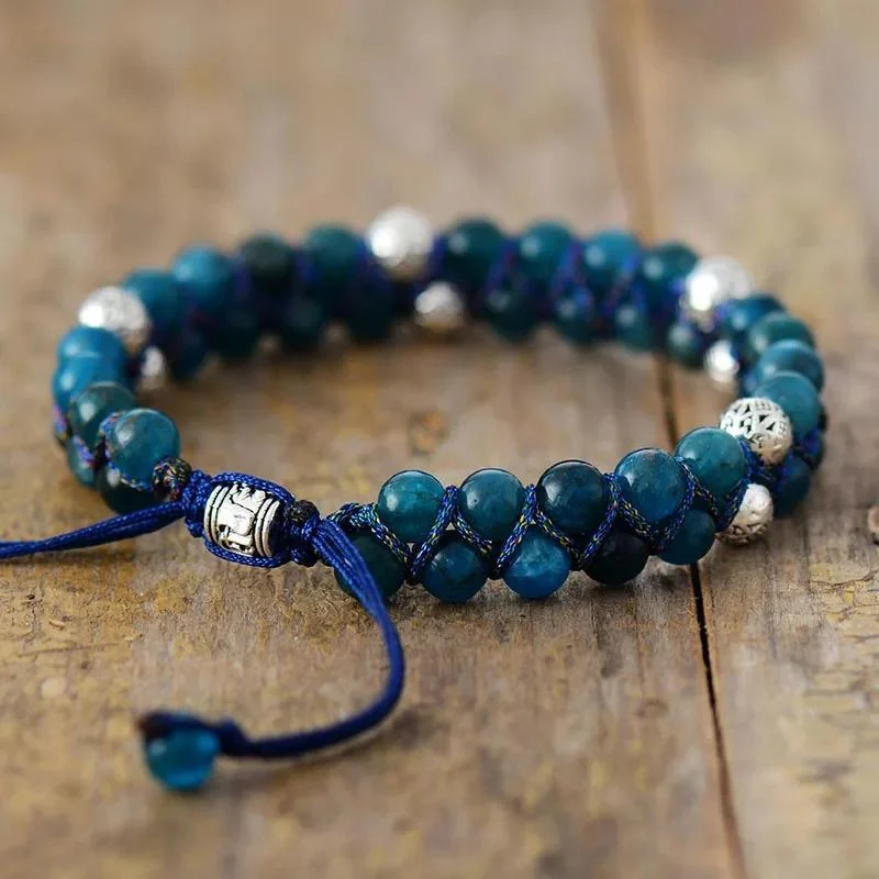 Blue Apatite Braided Bracelet - Glova