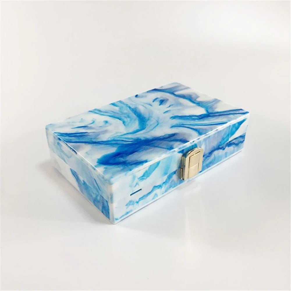 Blue Marble Acrylic Box Clutch - Glova