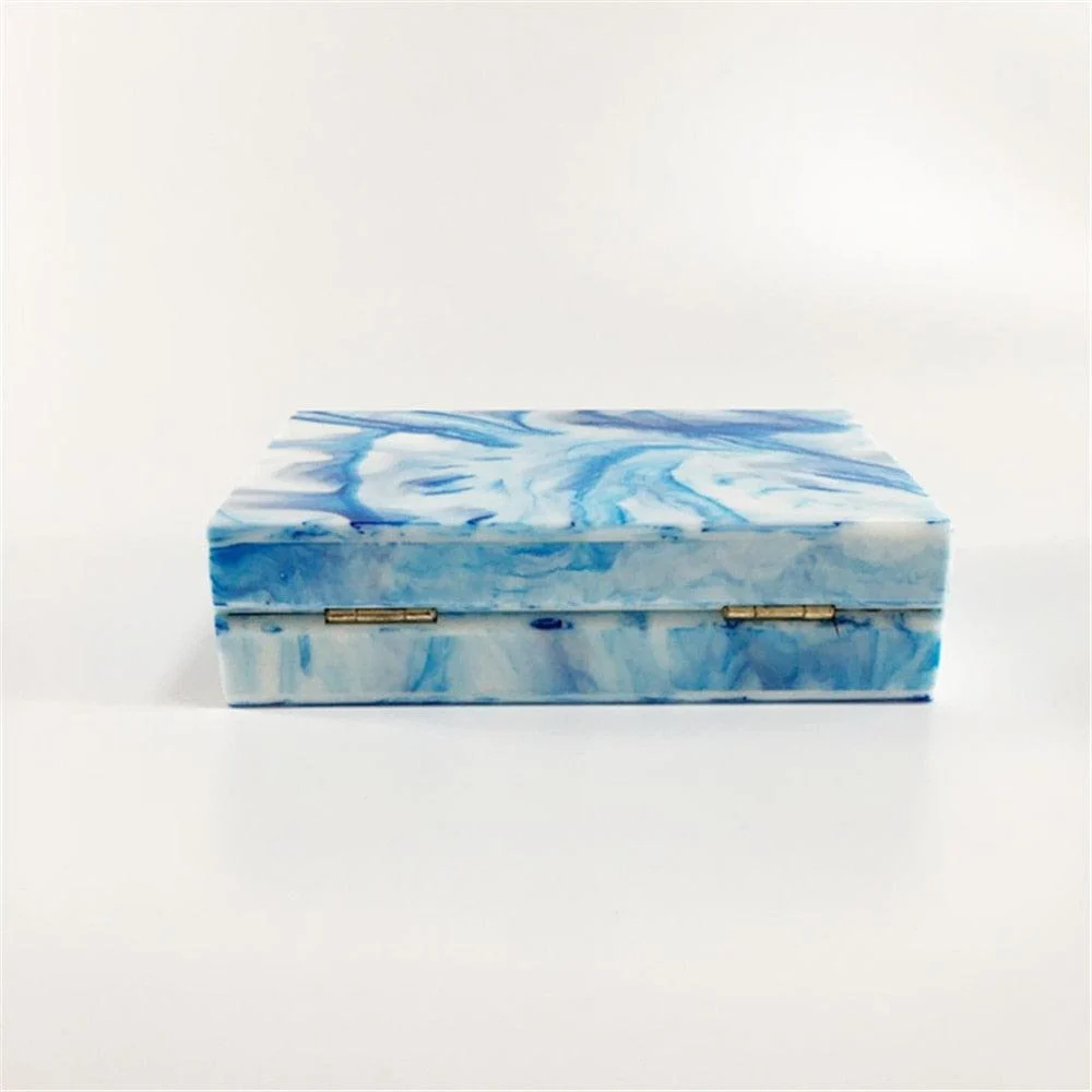 Blue Marble Acrylic Box Clutch - Glova