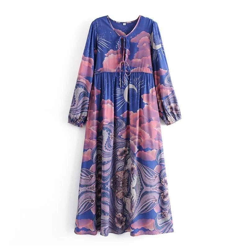 Blue Moon Design Maxi Dress - Glova