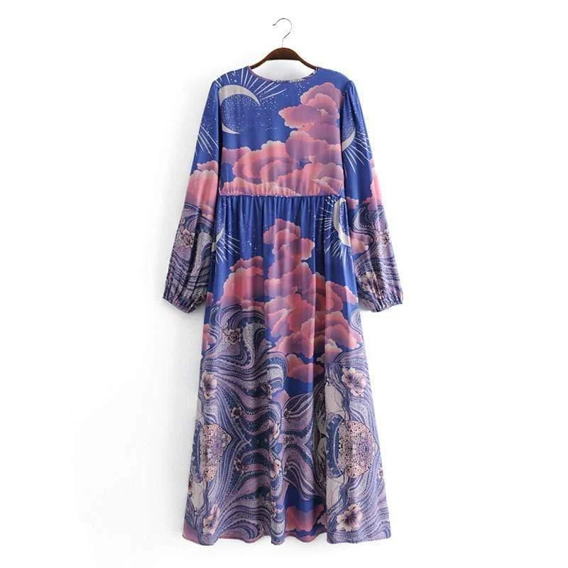 Blue Moon Design Maxi Dress - Glova