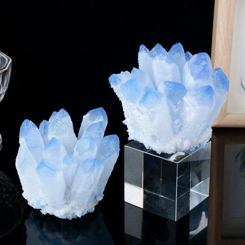 Blue Phantom Quartz Crystal Cluster - Glova