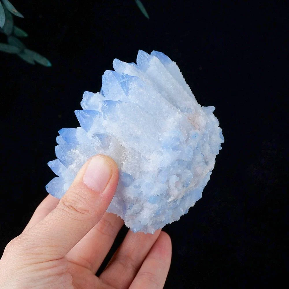 Blue Phantom Quartz Crystal Cluster - Glova